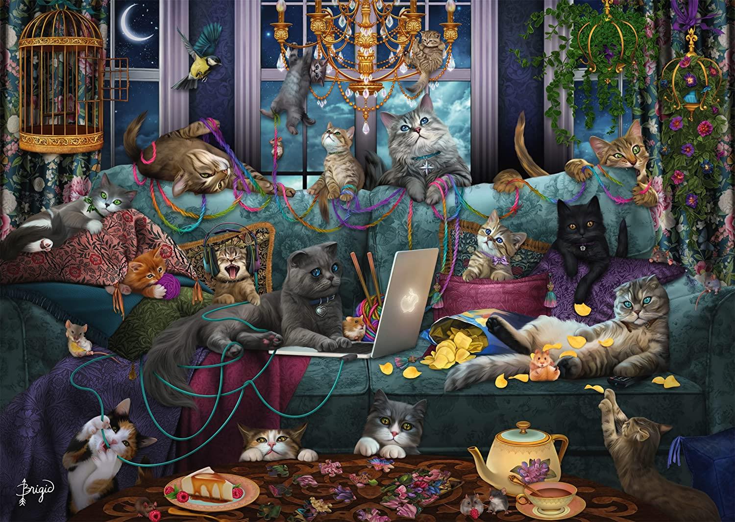 Schmidt Quarantine Cats, Brigid Ashwood Jigsaw Puzzle (1000 Pieces)
