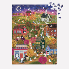 Galison Spooky Village, Joy Laforme Foil Jigsaw Puzzle (1000 Pieces)