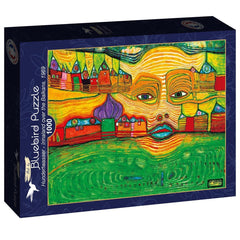 Bluebird Art Hundertwasser - Irinaland over the Balkans, 1969 Jigsaw Puzzle (1000 Pieces)