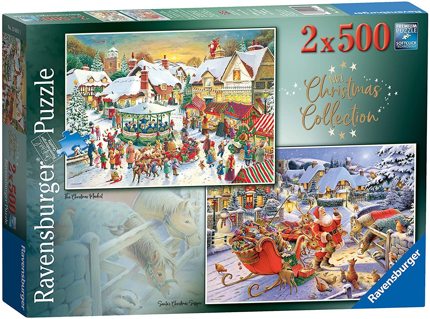 Ravensburger Christmas Collection No. 1 Jigsaw Puzzles (2 x 500 Pieces) DAMAGED BOX