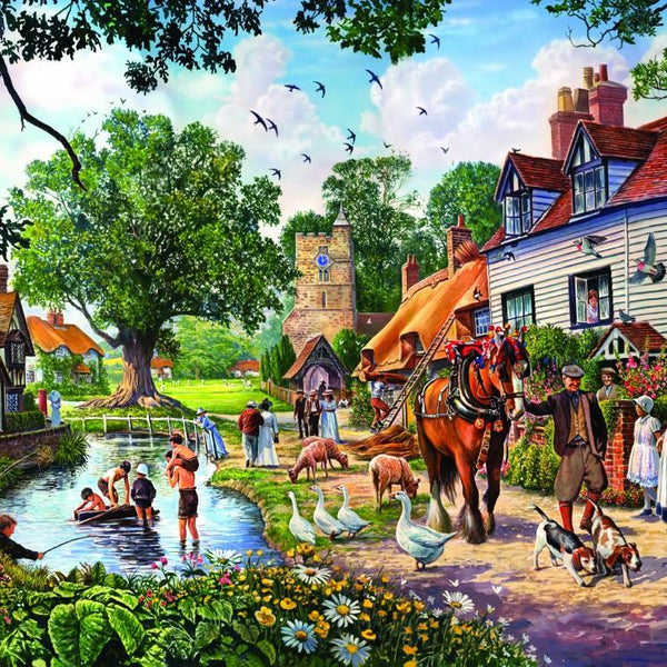 Bluebird A Village in Summer Jigsaw Puzzle (500 Pieces)