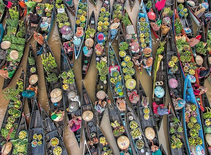 Ravensburger Floating Market Indonesia Jigsaw Puzzle (500 Pieces)
