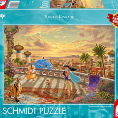 Schmidt Kinkade Disney Jasmine Dancing in the Desert Sunset Jigsaw Puzzle (1000 Pieces) DAMAGED BOX