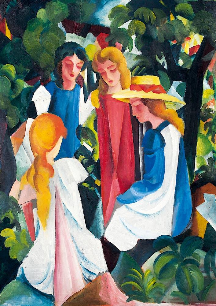Bluebird Art August Macke - Four Girls, 1913 Jigsaw Puzzle (1000 Pieces)