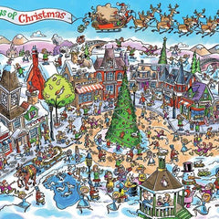 Cobble Hill Doddletown: 12 Days of Christmas Jigsaw Puzzle (1000 Pieces)