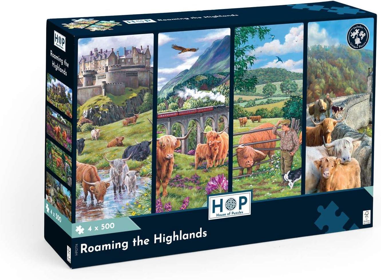 House of Puzzles Roaming the Highlands Jigsaw Puzzles (4 x 500 Pieces)