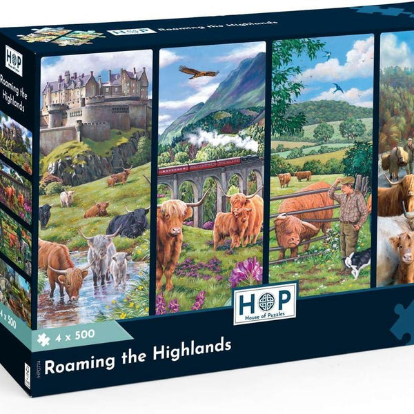 House of Puzzles Roaming the Highlands Jigsaw Puzzles (4 x 500 Pieces)