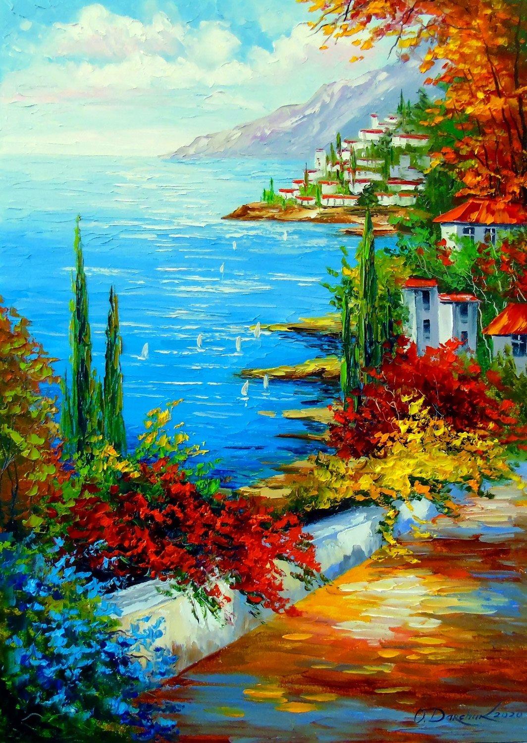 Enjoy Town by the Sea Jigsaw Puzzle (1000 Pieces)