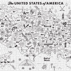 Galison Maptote USA Color-In Jigsaw Puzzle (1000 Pieces)