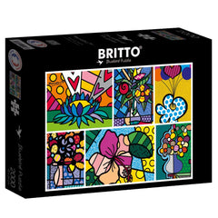 Bluebird Romero Britto - Collage: Flowers Jigsaw Puzzle (2000 Pieces)