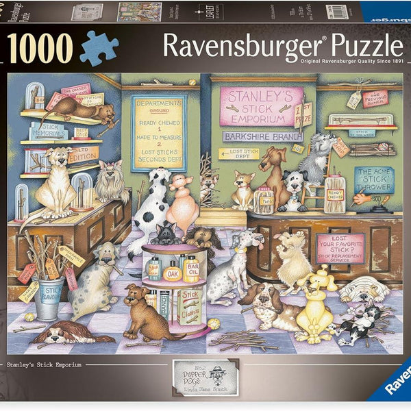 Ravensburger Dapper Dogs No 2: Stanley's Stick Emporium Jigsaw Puzzle (1000 Pieces)