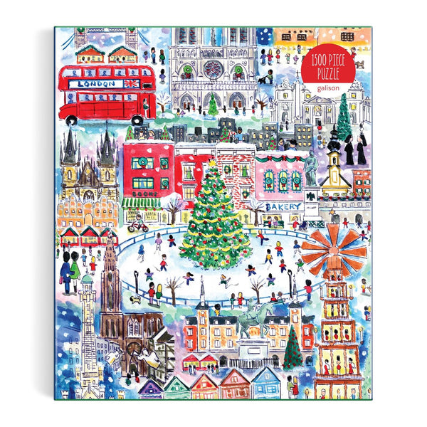 Galison Michael Storrings Christmas Around The World Jigsaw Puzzle (1500 Pieces)