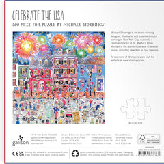 Galison Celebrate The USA, Michael Storrings Foil Jigsaw Puzzle (500 Pieces)