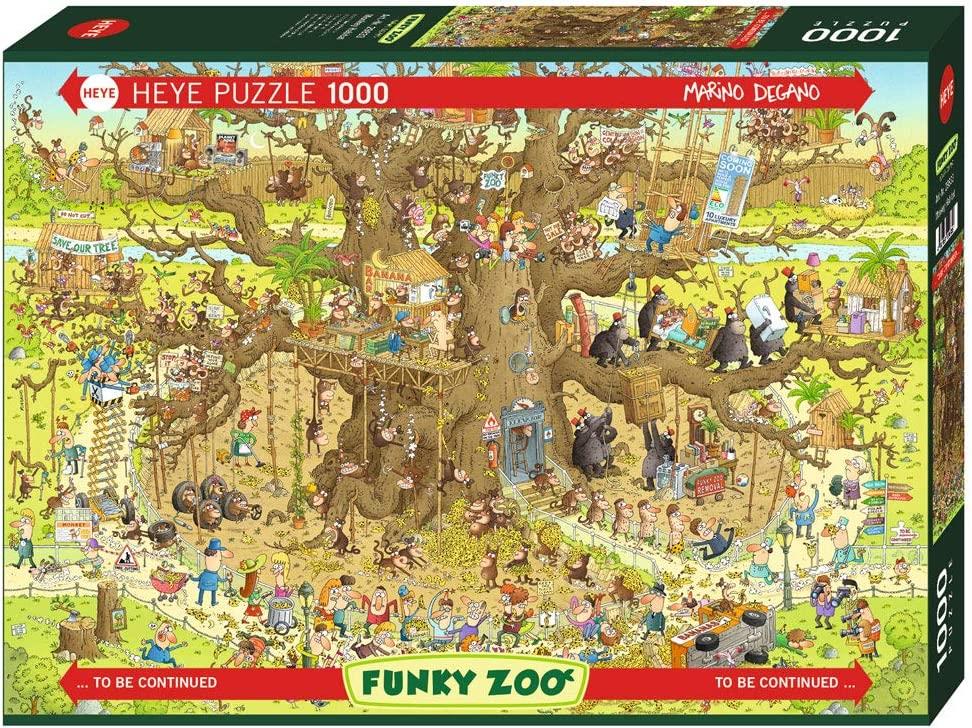 Heye Funky Zoo Monkey Habitat, Degano Jigsaw Puzzle (1000 Pieces) DAMAGED BOX