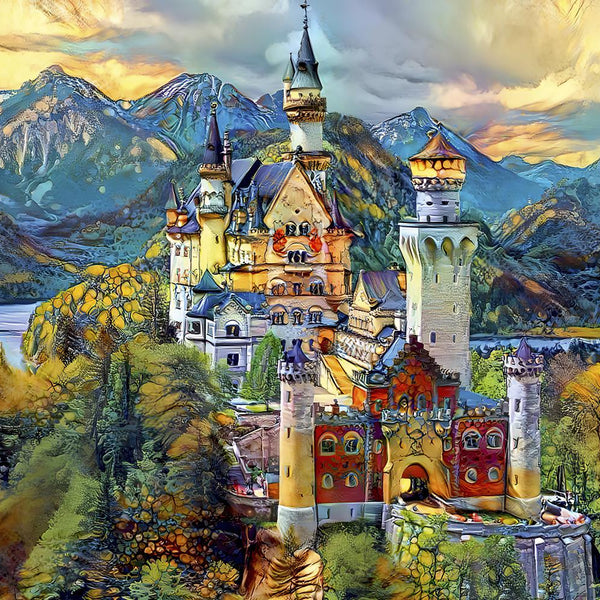 Bluebird Neuschwanstein Castle, Fussen, Germany Jigsaw Puzzle (1000 Pieces)