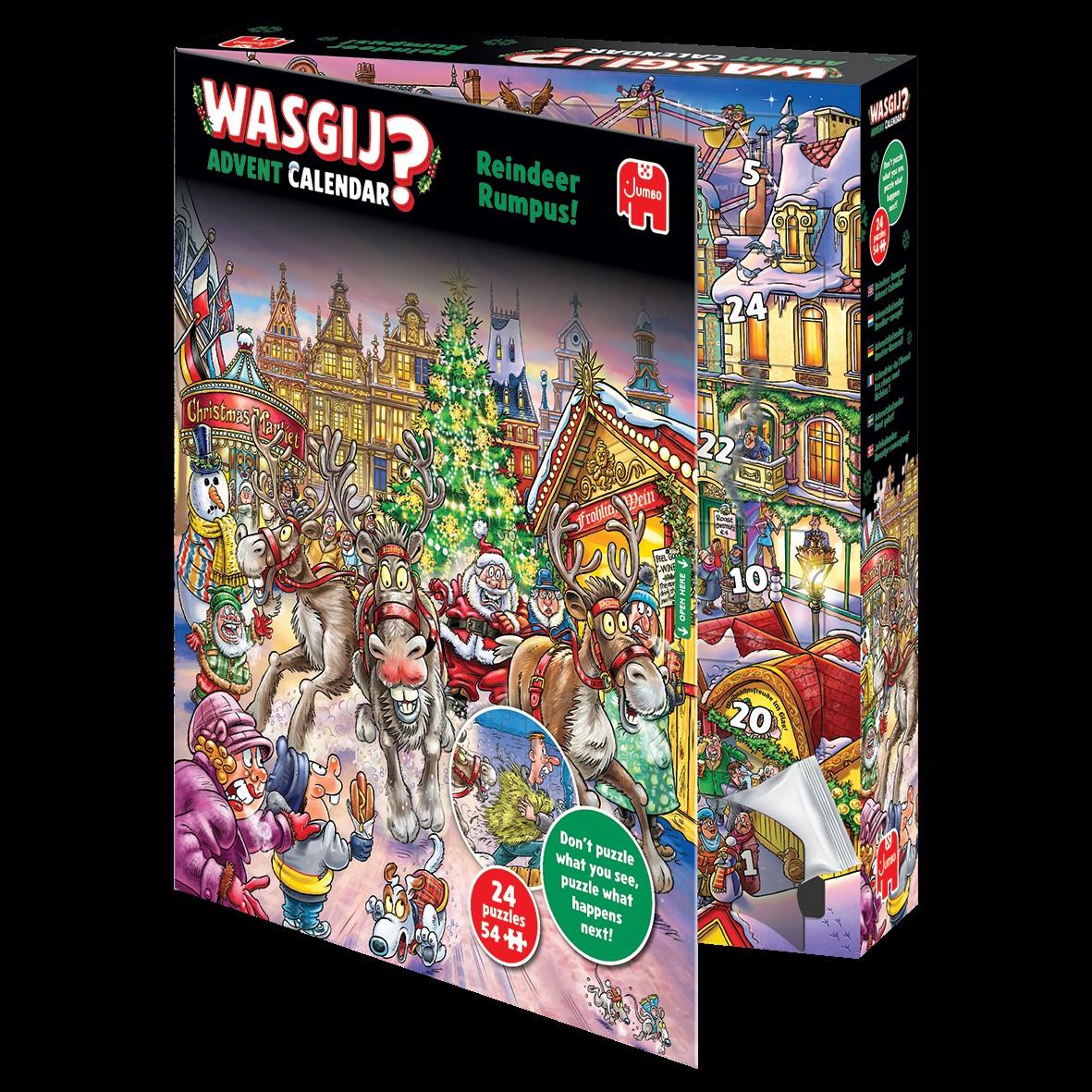Wasgij Advent Calendar Reindeer Rumpus! Jigsaw Puzzles (24 x 54 Pieces)