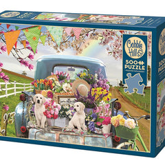 Cobble Hill Country Truck in Spring Jigsaw Puzzle (500 XL Pieces)