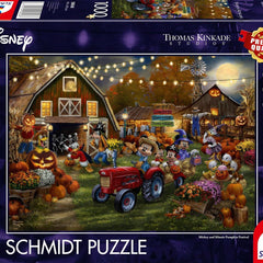 Schmidt Thomas Kinkade Disney Mickey & Minnie Pumpkin Festival Jigsaw Puzzle (1000 Pieces)
