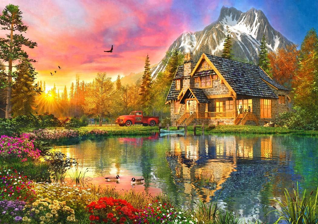 Bluebird The Mountain Cabin Jigsaw Puzzle (1000 Pieces)