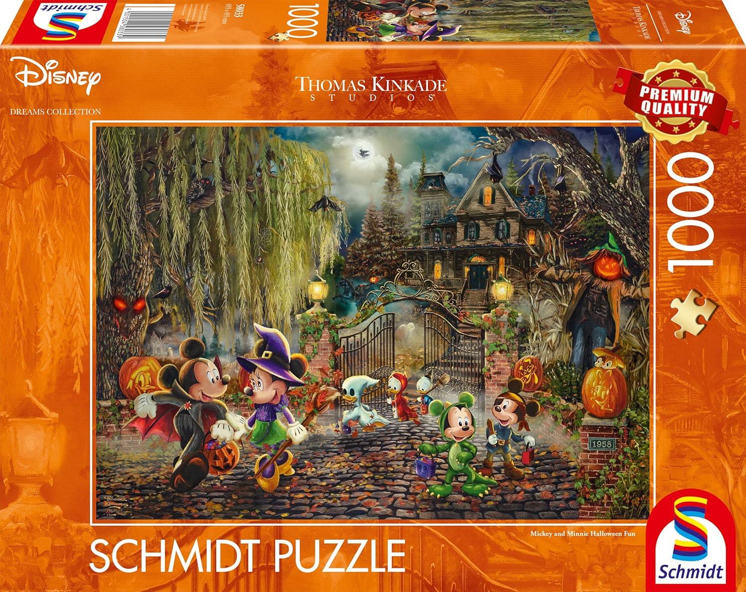 Schmidt Kinkade Disney Mickey & Minnie Halloween Fun Jigsaw Puzzle (1000 Pieces) DAMAGED