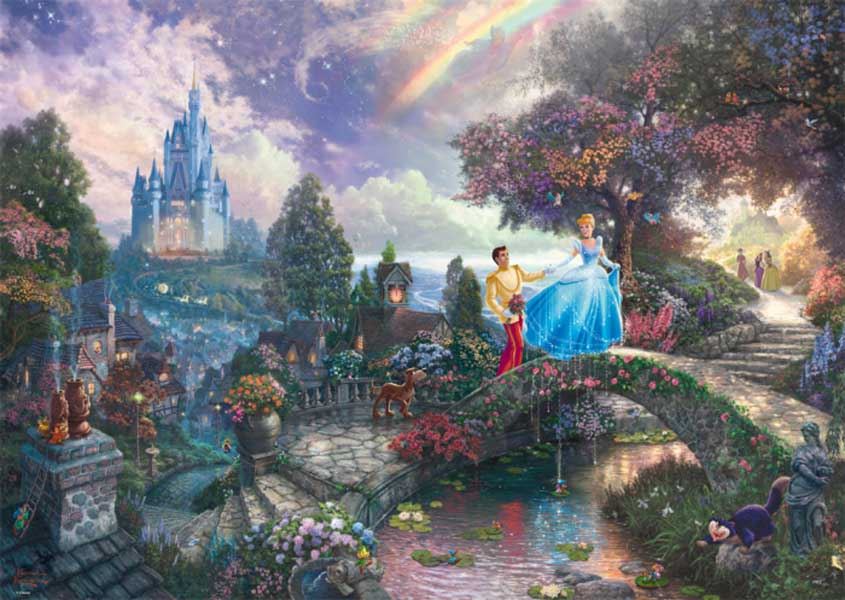 Schmidt Kinkade: Disney Cinderella Wishes Upon a Dream Jigsaw Puzzle (1000 pieces) - DAMAGED