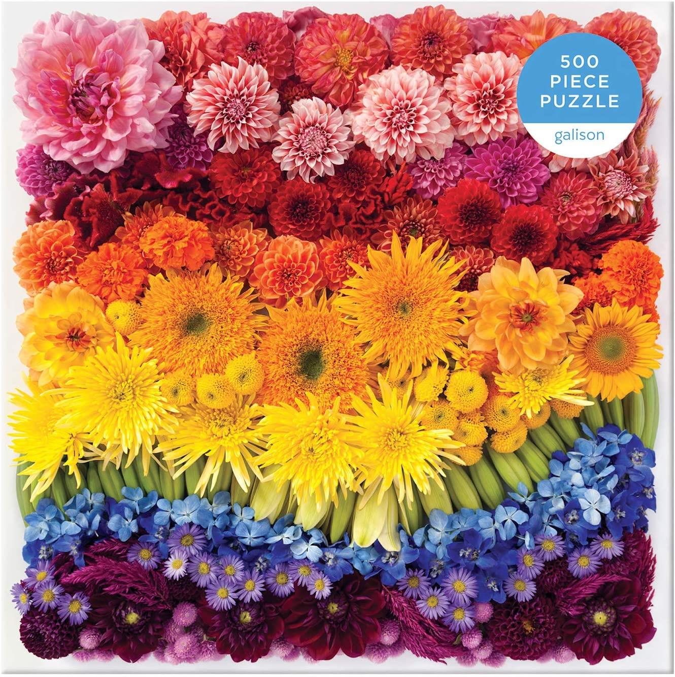 Galison Rainbow Flowers Jigsaw Puzzle (500 Pieces)