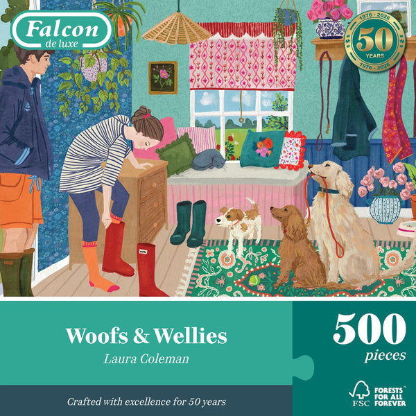 Falcon Deluxe Woofs & Wellies Jigsaw Puzzle (500 Pieces)
