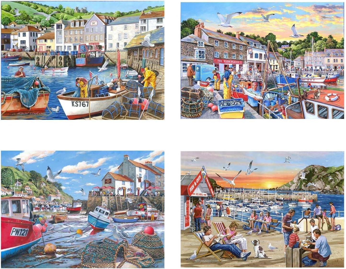 House of Puzzles Days At The Dock Jigsaw Puzzle (4 x 500 Pieces)