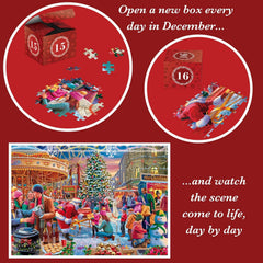 Falcon Deluxe Advent Calendar Christmas Comes to Town Jigsaw Puzzles