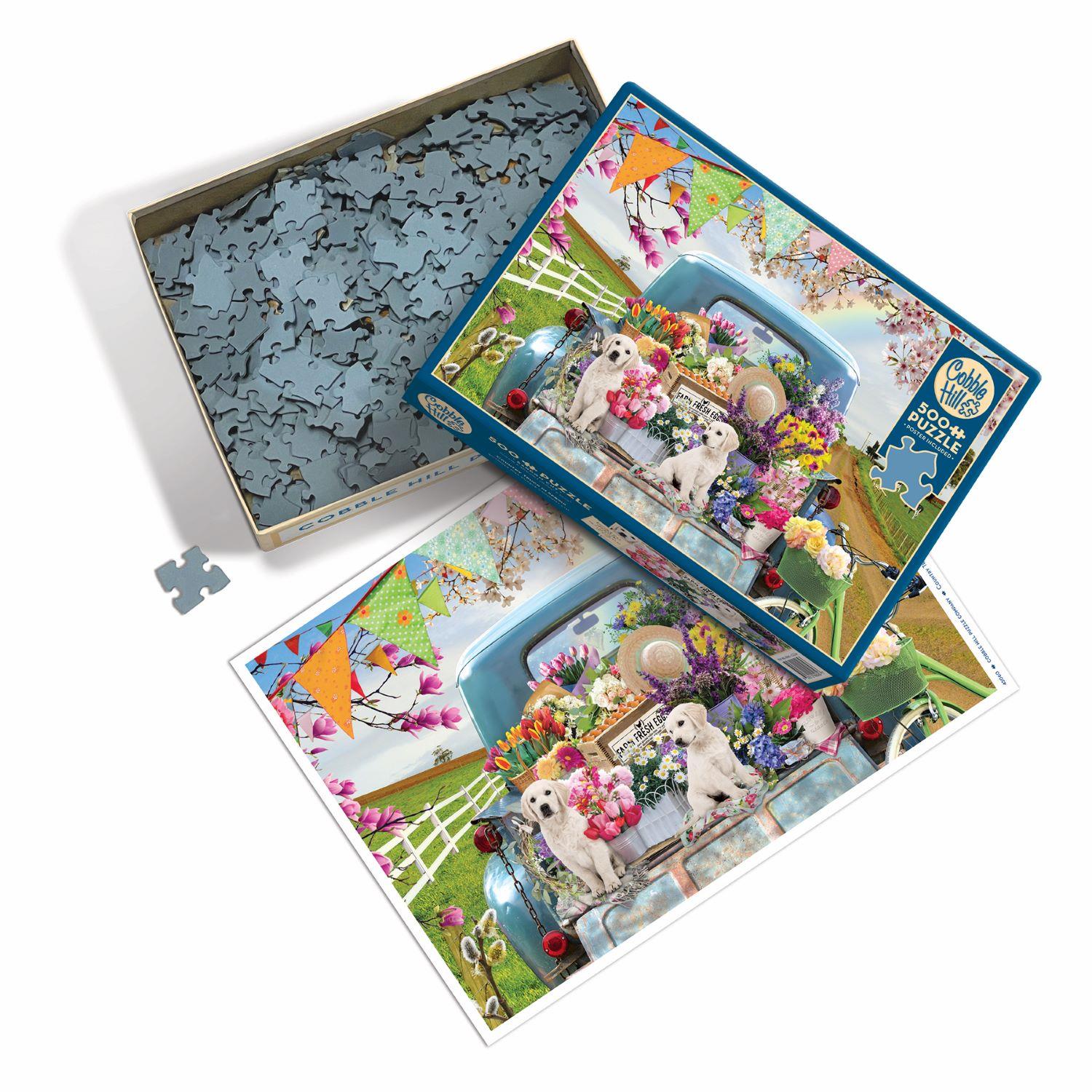Cobble Hill Country Truck in Spring Jigsaw Puzzle (500 XL Pieces) PDK