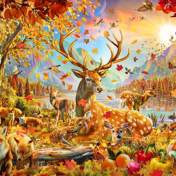 Bluebird Animals In the Fall Jigsaw Puzzle (1000 Pieces)