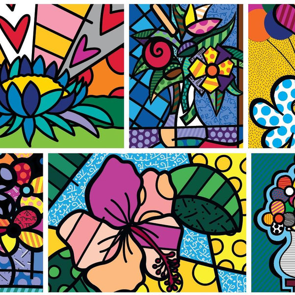 Bluebird Romero Britto - Collage: Flowers Jigsaw Puzzle (2000 Pieces)