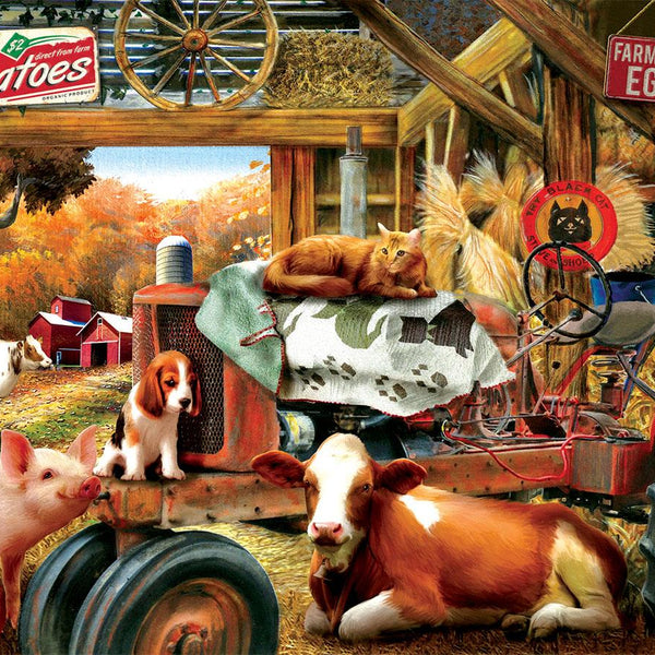Sunsout Barnhouse Meeting - Tom Wood Jigsaw Puzzle (1000 Pieces)