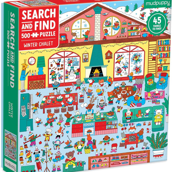Galison Winter Chalet Search & Find Jigsaw Puzzle (500 Pieces)