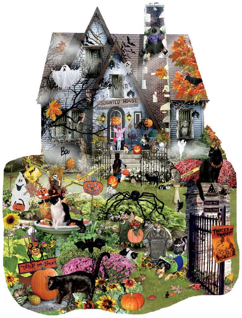 Sunsout Spooky House -  Lori Schory Shaped Jigsaw Puzzle (1000 Pieces)