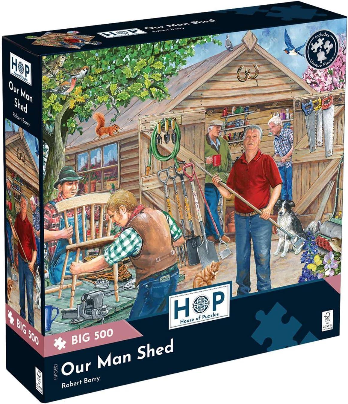 House of Puzzles Our Man Shed BIG Jigsaw Puzzle (500 XL Pieces)