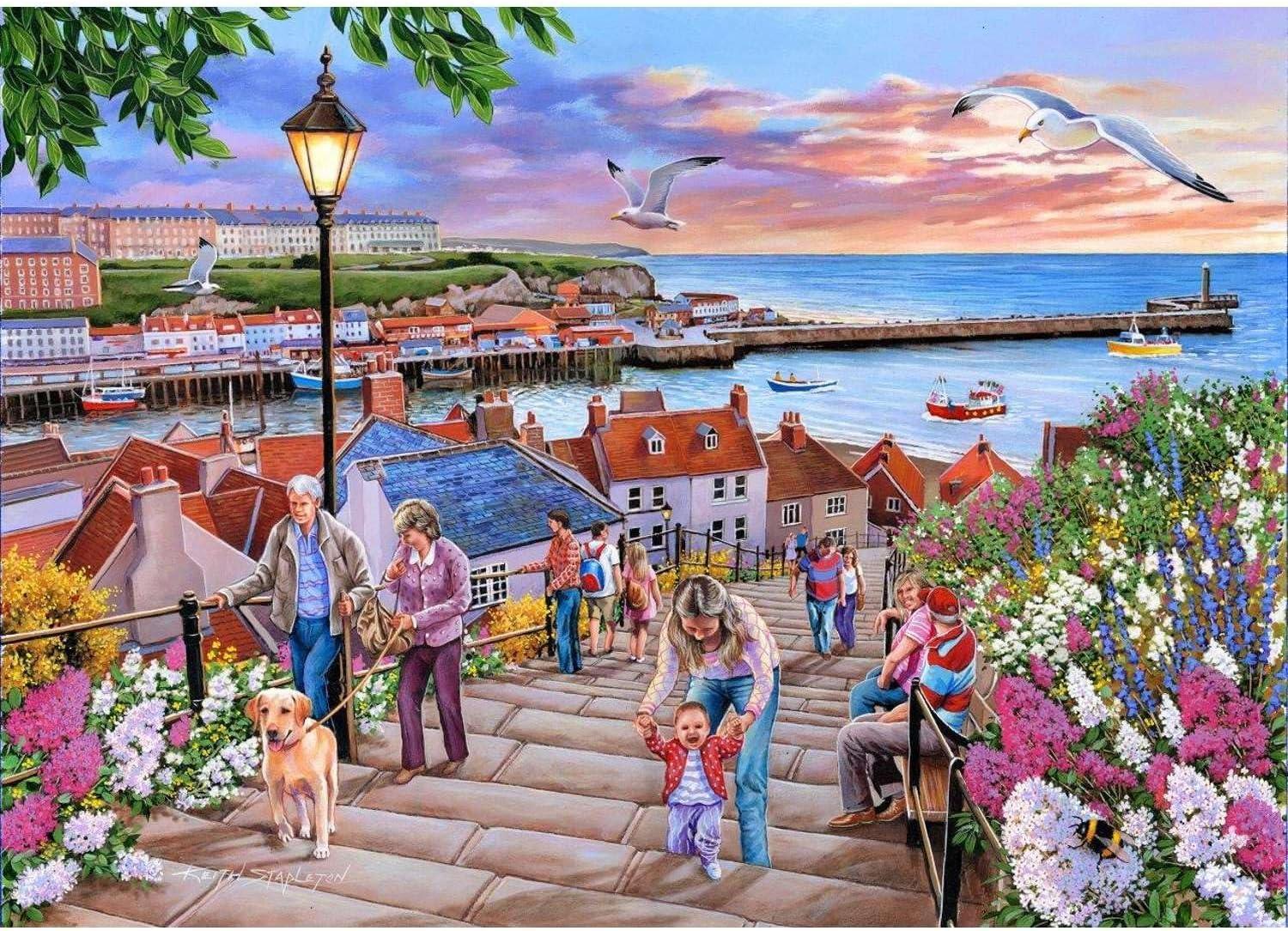 House of Puzzles 199 Steps Whitby Jigsaw Puzzle (1000 Pieces)
