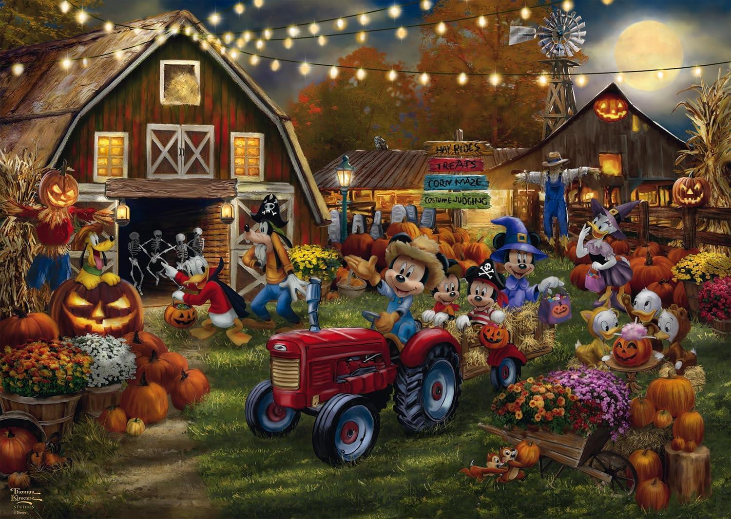 Schmidt Thomas Kinkade Disney Mickey & Minnie Pumpkin Festival Jigsaw Puzzle (1000 Pieces)