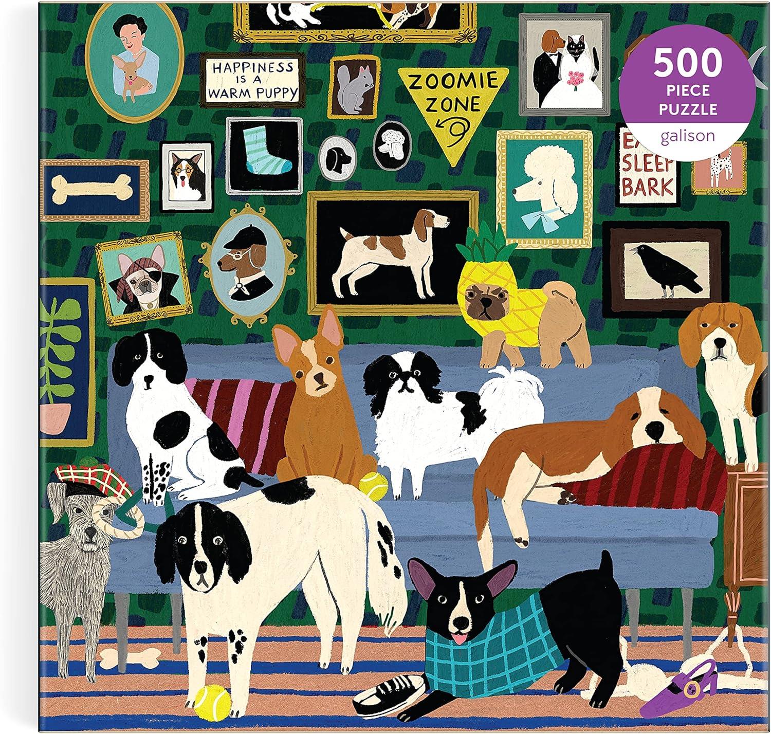 Galison Lounge Dogs Jigsaw Puzzle (500 Pieces) DAMAGED BOX