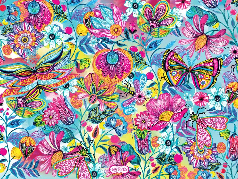Bluebird Fleurs et Papillons - Flowers & Butterflies Jigsaw Puzzle (1000 Pieces)