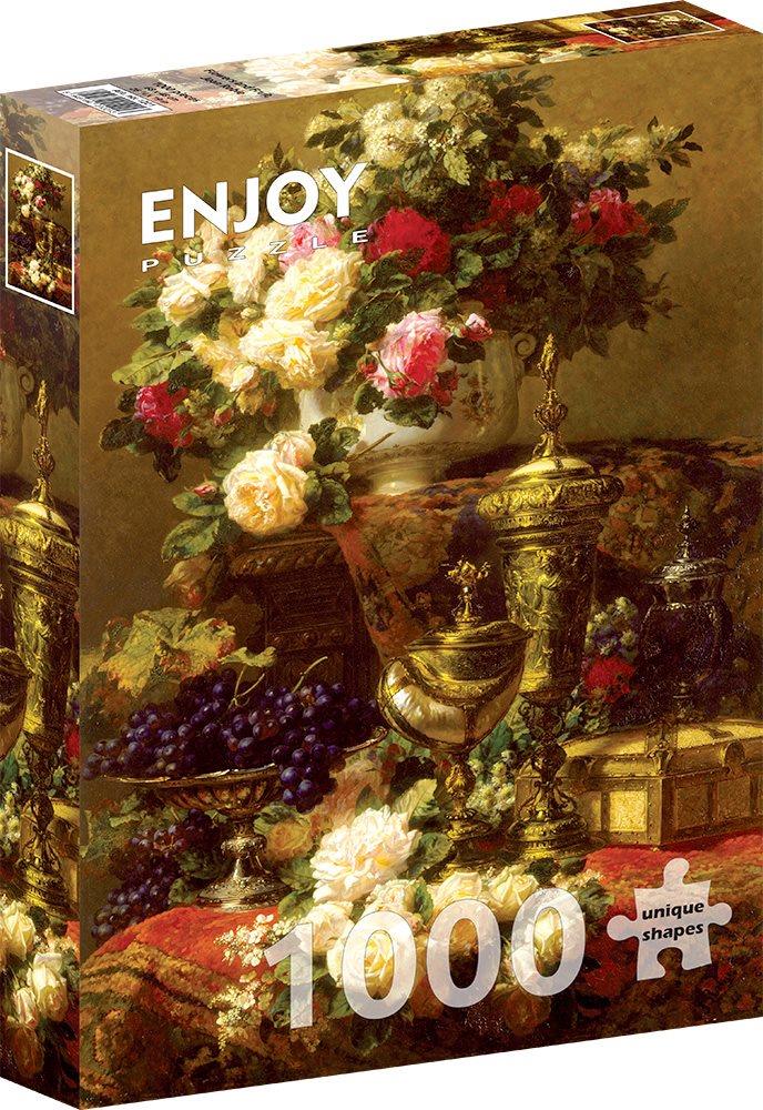 Enjoy Jean-Baptiste Robie: Flowers and Fruits Jigsaw Puzzle (1000 Pieces)
