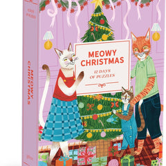 Galison Meowy Christmas Countdown 12 Days of Puzzles (500 Pieces)