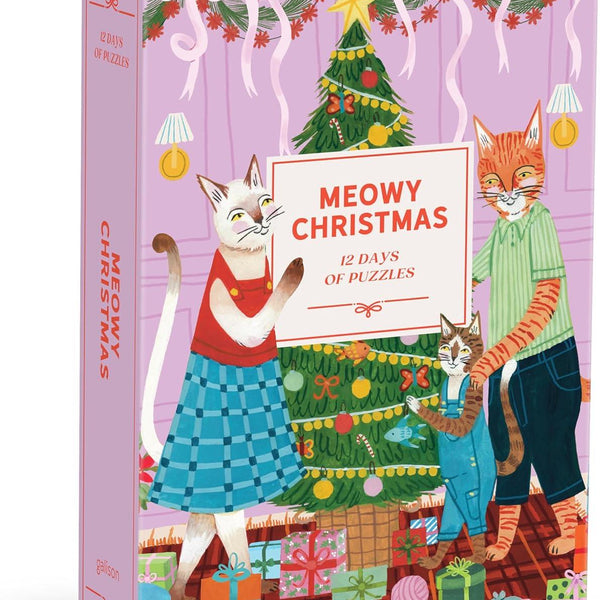 Galison Meowy Christmas Countdown 12 Days of Puzzles (500 Pieces)