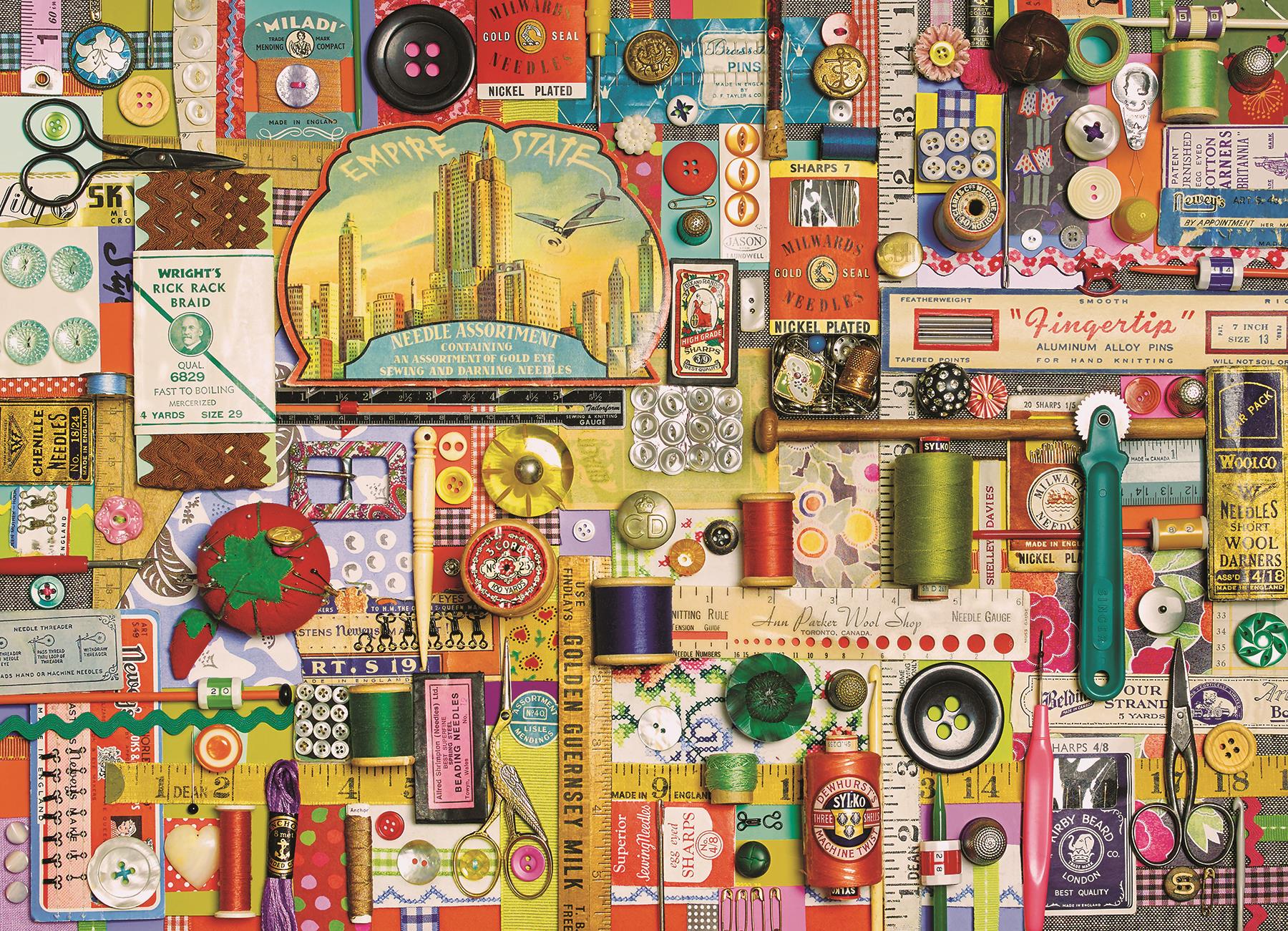 Cobble Hill Sewing Notions Jigsaw Puzzle (1000 Pieces)