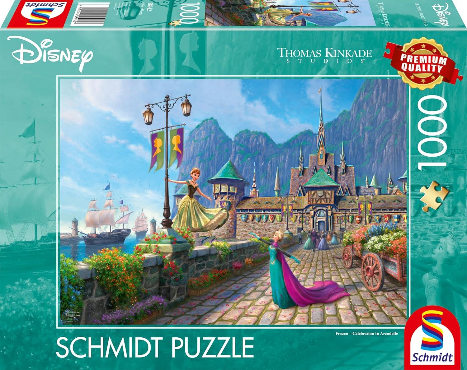 Schmidt Kinkade Disney Frozen Celebrating in Arendelle Jigsaw Puzzle (1000 Pieces) DAMAGED BOX