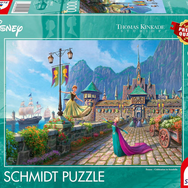 Schmidt Kinkade Disney Frozen Celebrating in Arendelle Jigsaw Puzzle (1000 Pieces) DAMAGED BOX