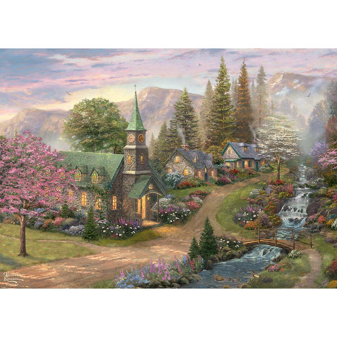 Gibsons Kinkade Sunday Morning Chapel Jigsaw Puzzle (1000 Pieces)