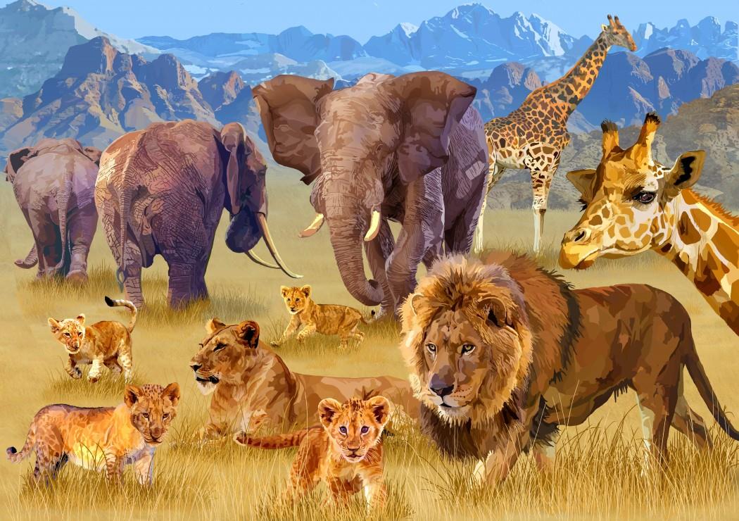 Bluebird Savannah Animals Jigsaw Puzzle (1500 Pieces)