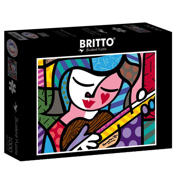 Bluebird Romero Britto - Girl With Guitar Jigsaw Puzzle (1000 Pieces)