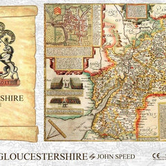 Gloucestershire Historical Map - John Speed Jigsaw Puzzle (1000 Pieces) - BOX NOT SEALED